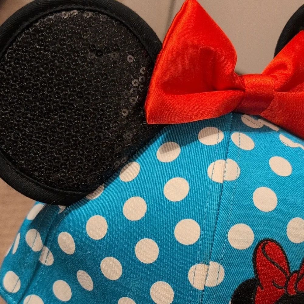 Polka Dot Minnie Mouse Cap with Ears NWOT
